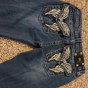 Blue Embellished Women's Jeans